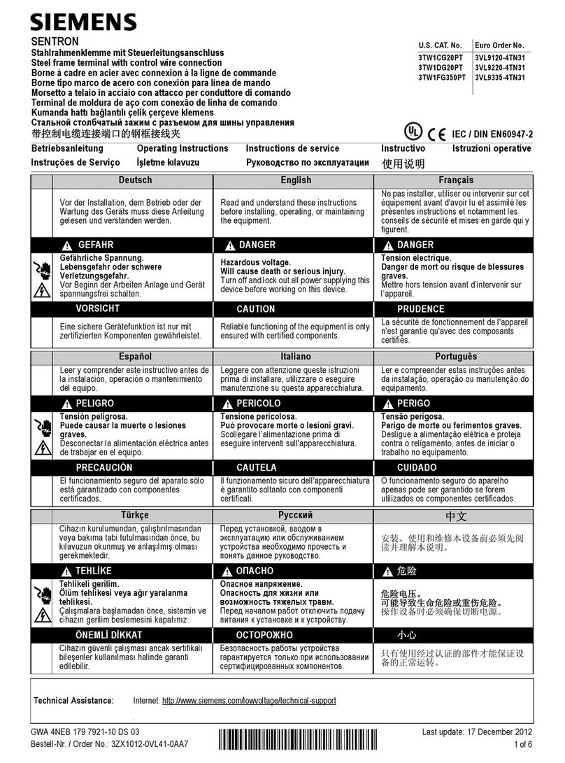 Siemens SENTRON 3TW1CG20PT User manual