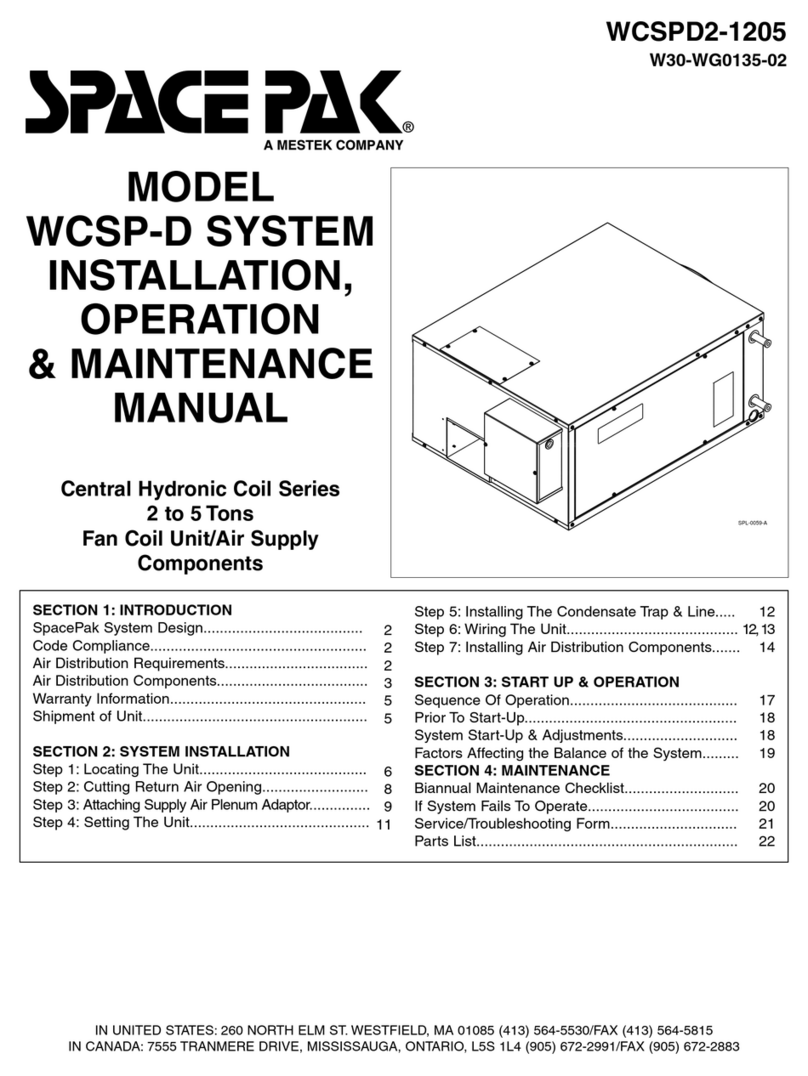 Space Pak WCSP-D series Installation, operation & maintenance manual