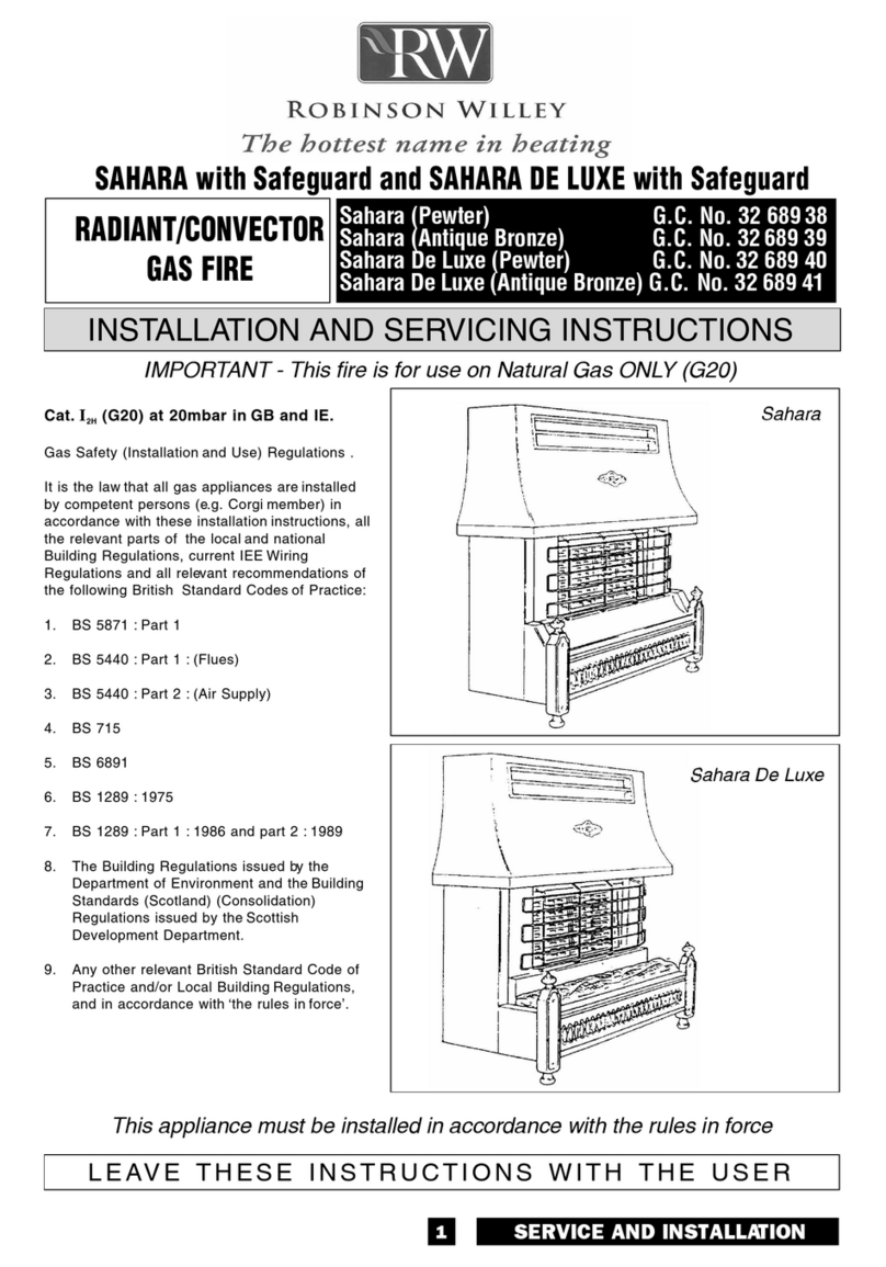 Robinson Willey Sahara Installation and servicing instructions