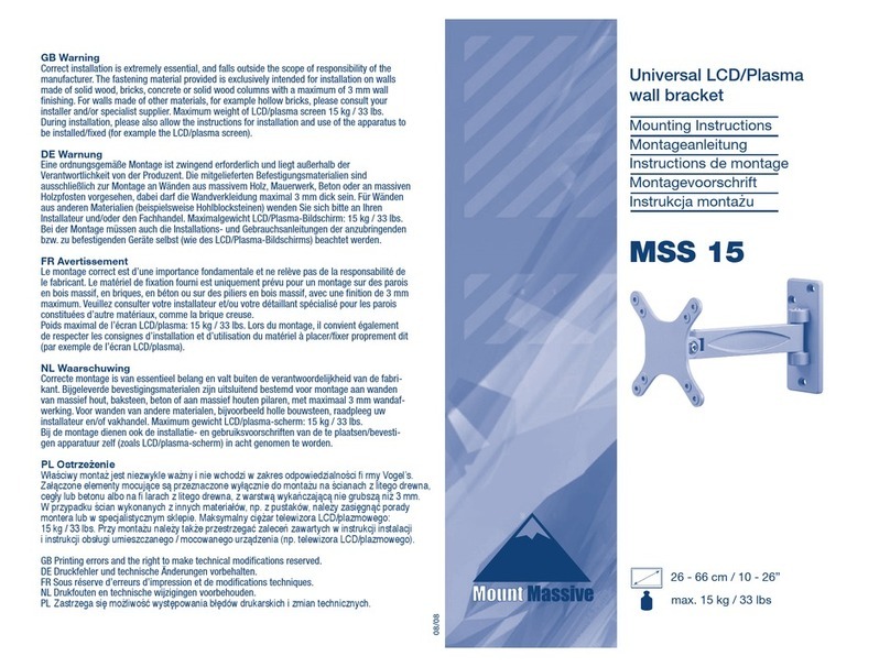 Mount Massive MSS 15 Mounting instructions