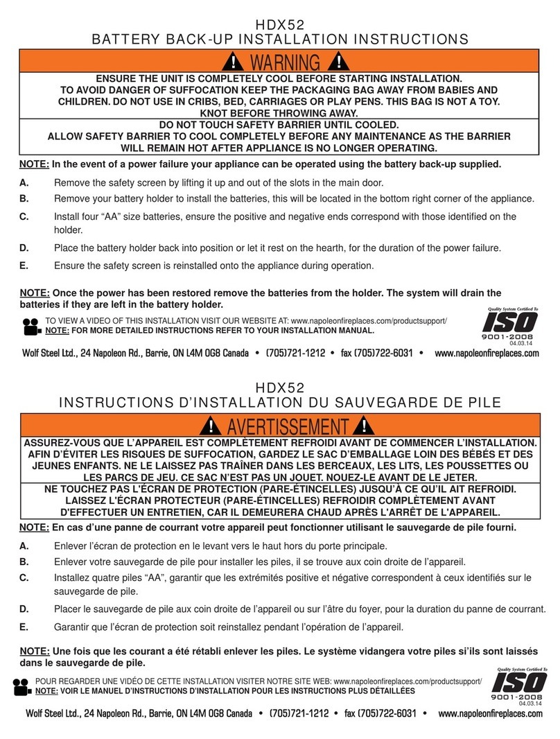 Napoleon HDX52 installation instructions