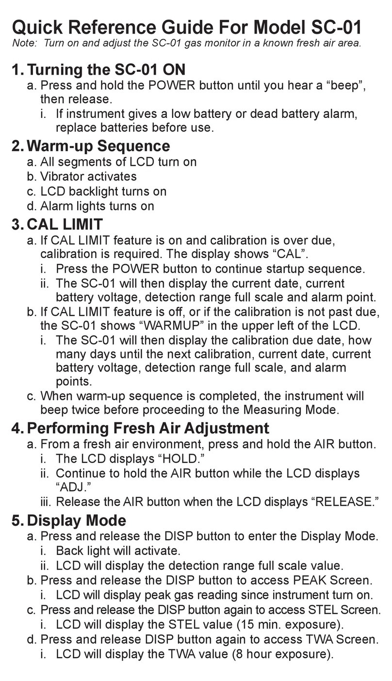 RKI Instruments SC-01 User manual RKI Instruments SC-01 User manual