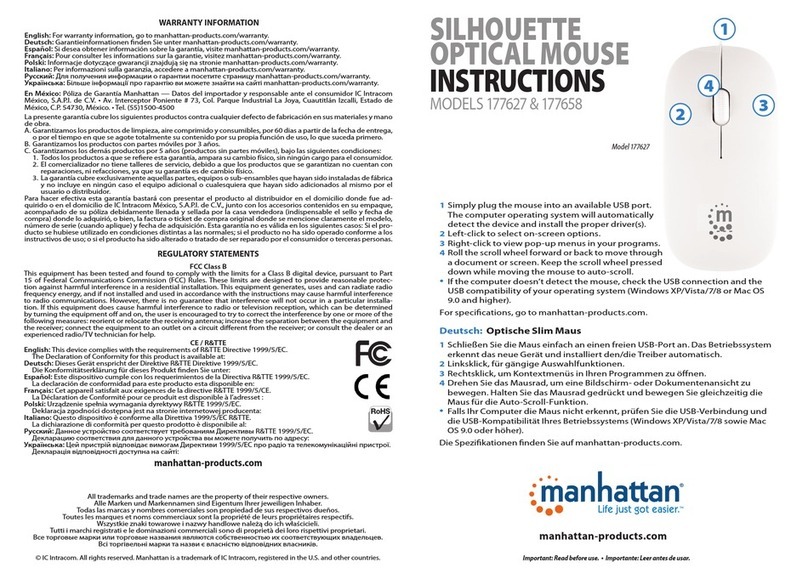 Manhattan SILHOUETTE 177627 instructions
