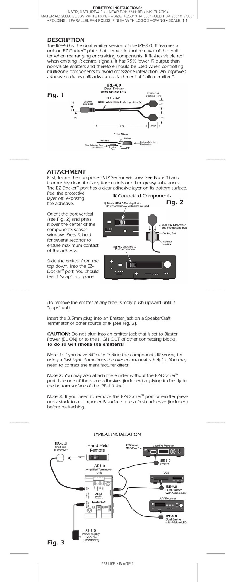 SpeakerCraft SmartPath IRE-4.0 User manual SpeakerCraft SmartPath IRE-4.0 User manual