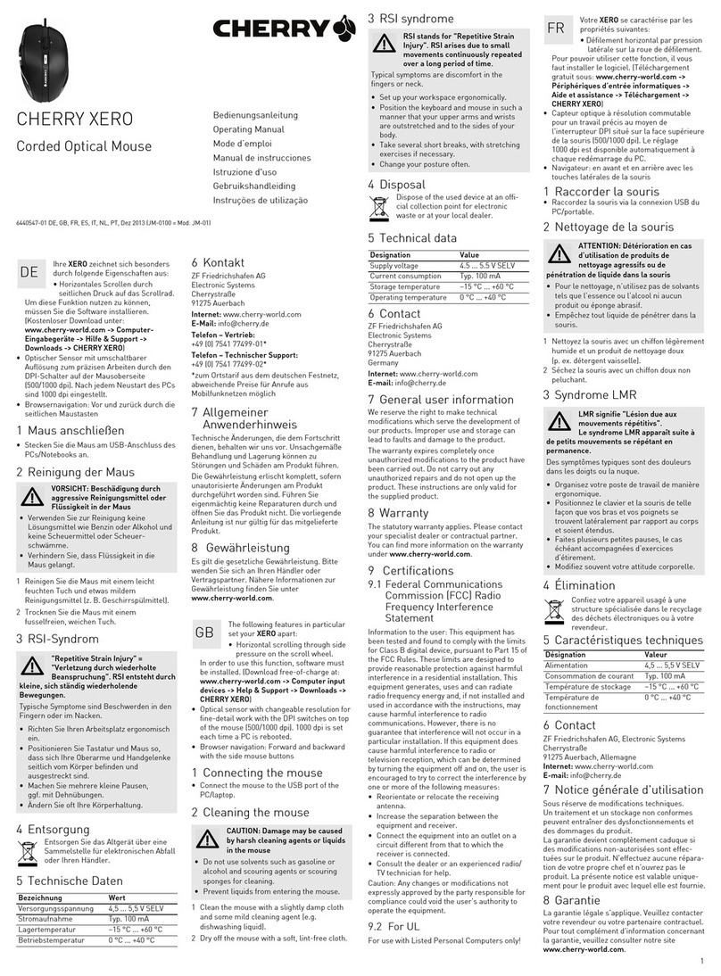 Cherry Xero User manual