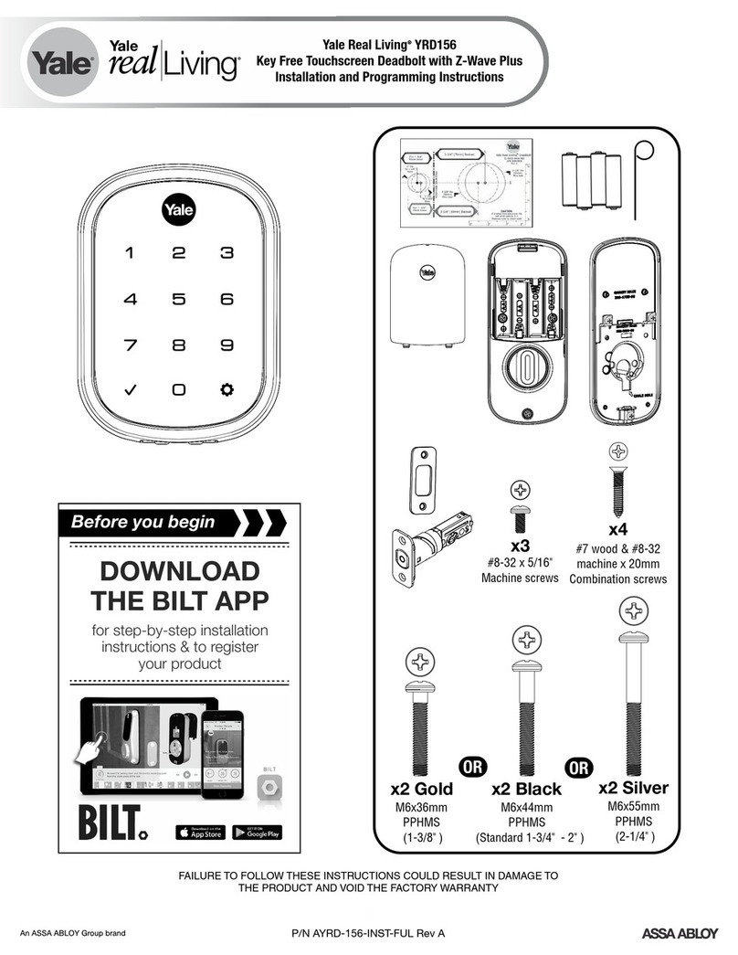 Yale Real Living YRD156 Technical specifications