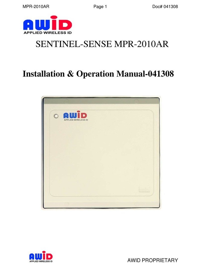 AWID SENTINEL-SENSE MPR-2010AR User manual
