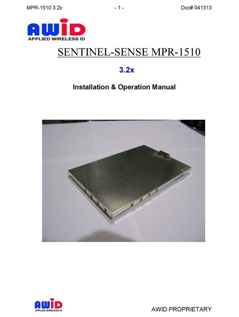 AWID SENTINEL-SENSE MPR-1510 Installation & operation manual