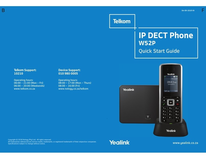 Yealink Telkom W52P User manual Yealink Telkom W52P User manual