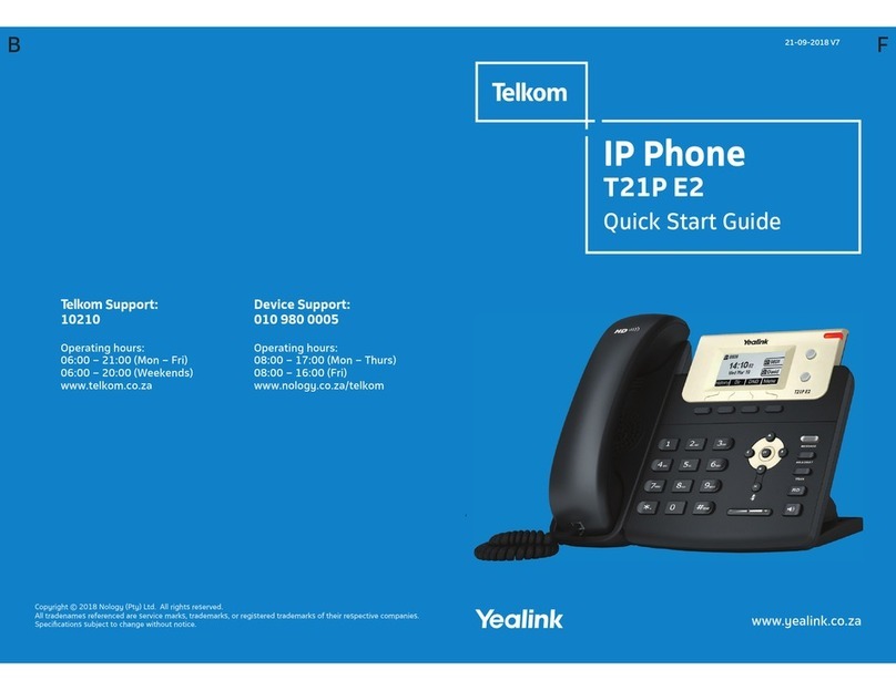 Yealink Telkom T21P E2 User manual
