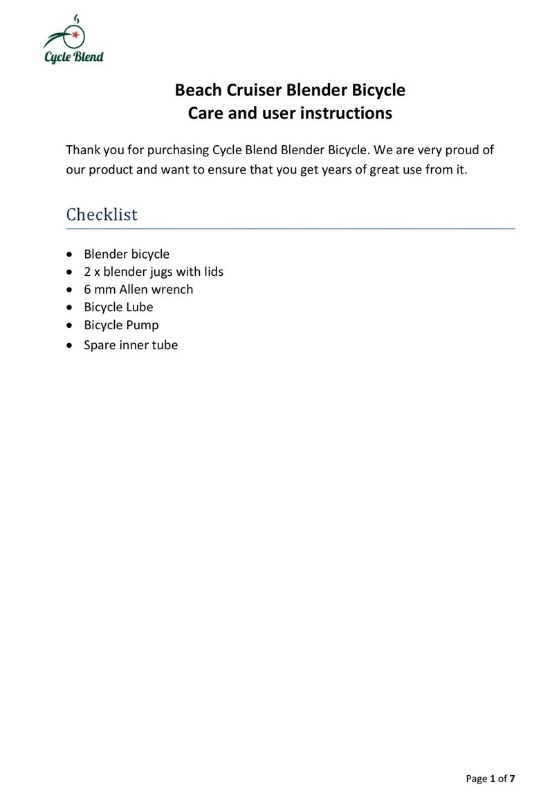 Cycle Blend Beach Cruiser Care and User instructions