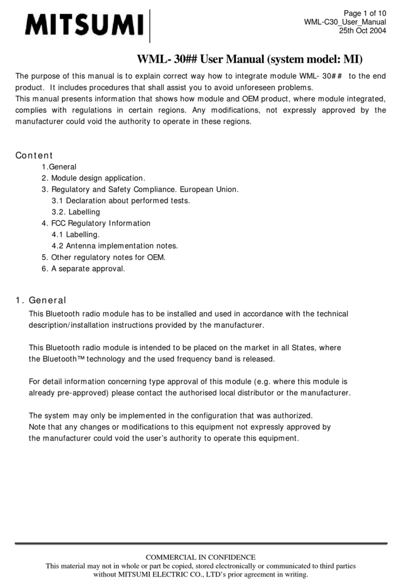 Mitsumi WML-30 Series User manual