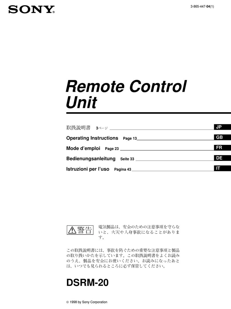 Sony DSRM-20 operating instructions