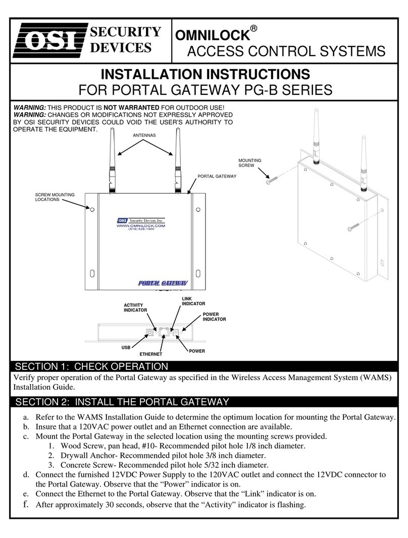OSI Security Devices OMNILOCK PG-B Series installation instructions OSI Security Devices OMNILOCK PG-B Series installation instructions