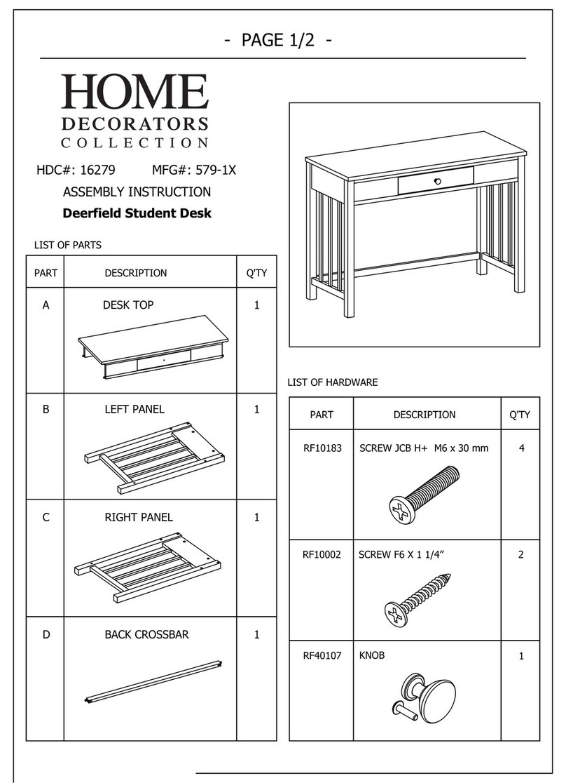 Home Decorators Collection Deerfield Student Desk Assembly instruction