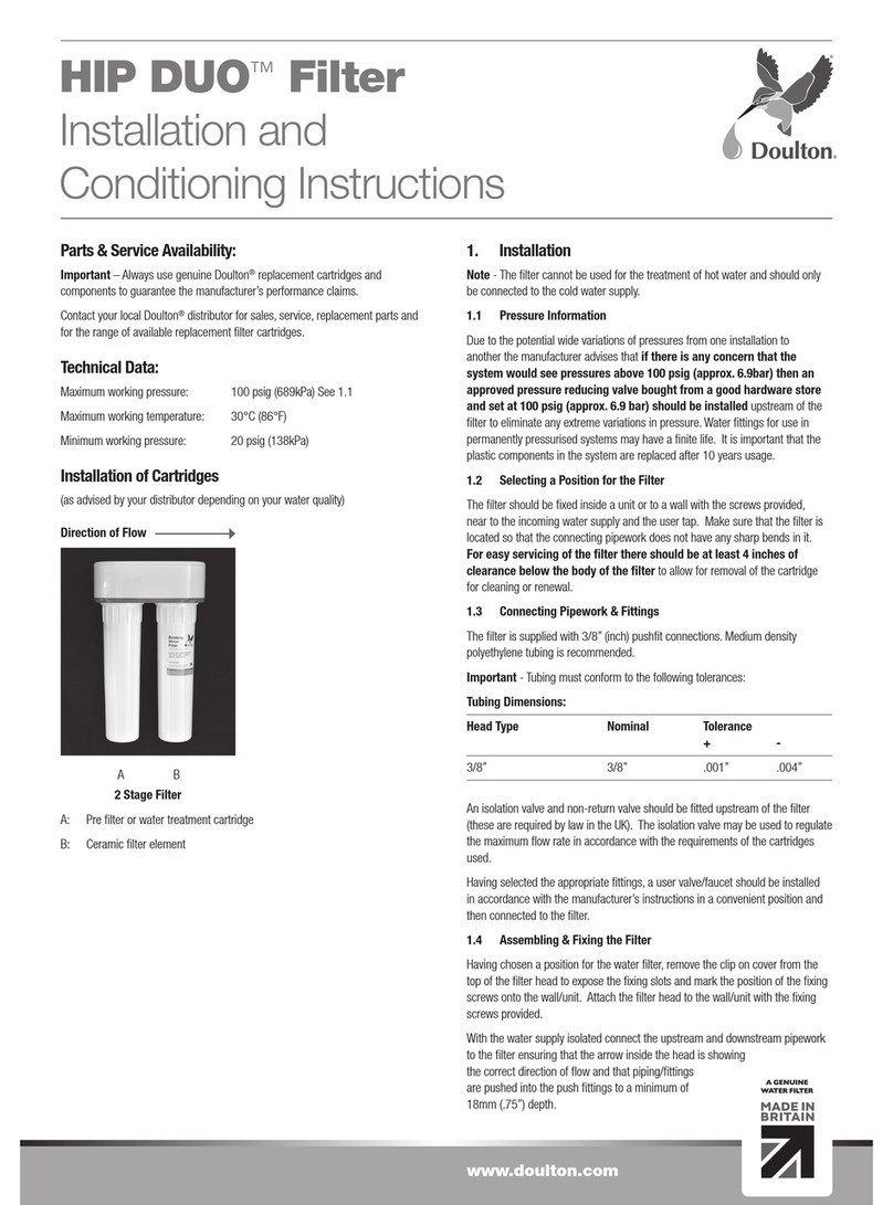 Doulton HIP DUO Installation and Conditioning Instructions