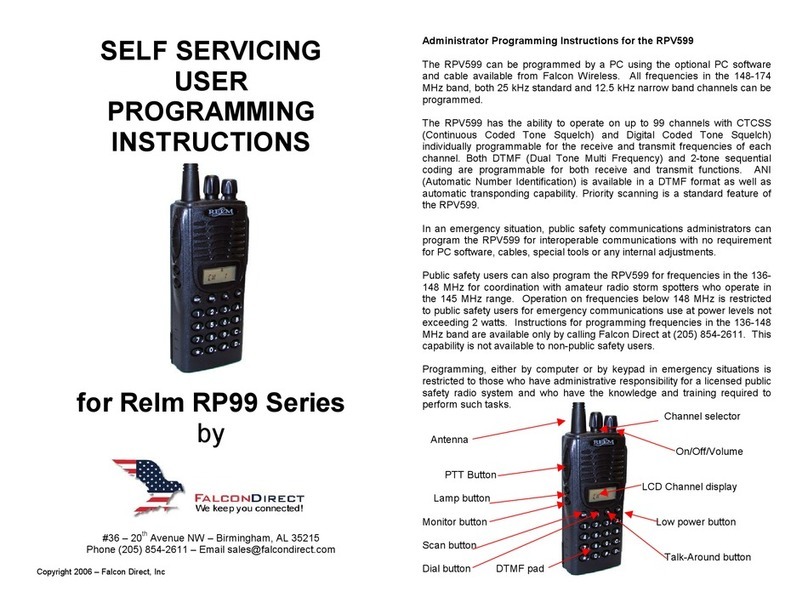 RELM RP99 Series Self servicing, user, programming instructions