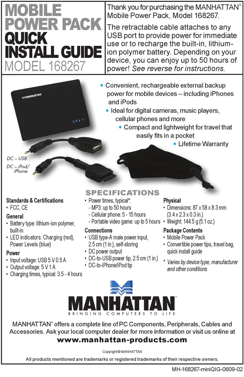 Manhattan Mobile Power Pack Quick install guide