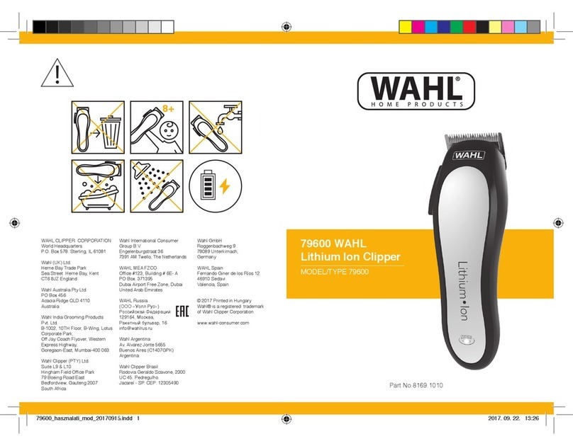 Wahl Lithium Ion 79600 User quick guide
