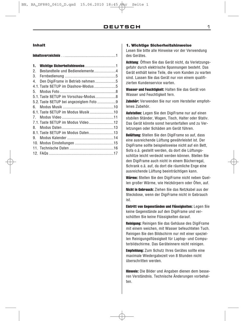 Braun DIGIFRAME 880 User manual Braun DIGIFRAME 880 User manual