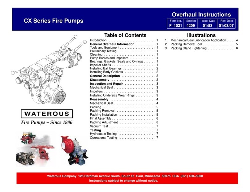 Waterous CX Series OVERHAUL INSTRUCTIONS