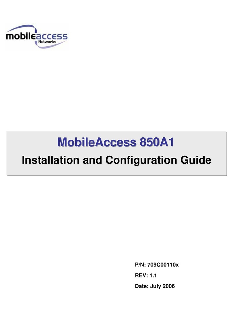 MobileAccess 850A1 Installation and configuration guide