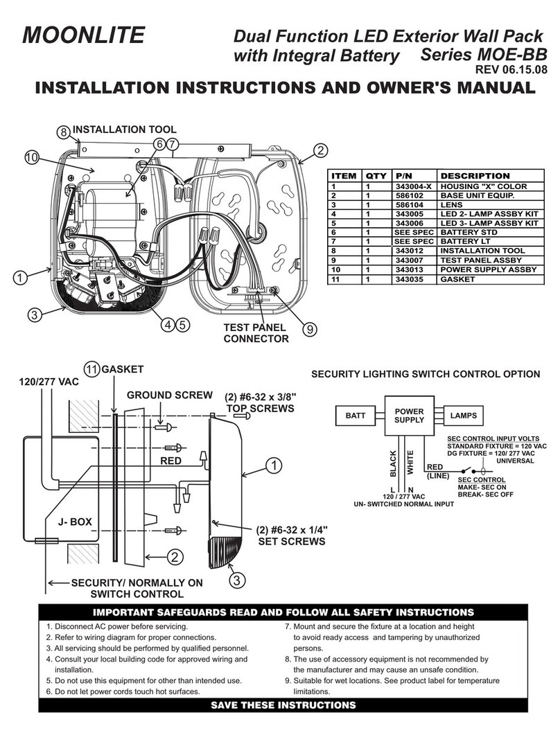 Signtex MOONLITE MOE-BB Series Installation instructions and owner's manual Signtex MOONLITE MOE-BB Series Installation instructions and owner's manual
