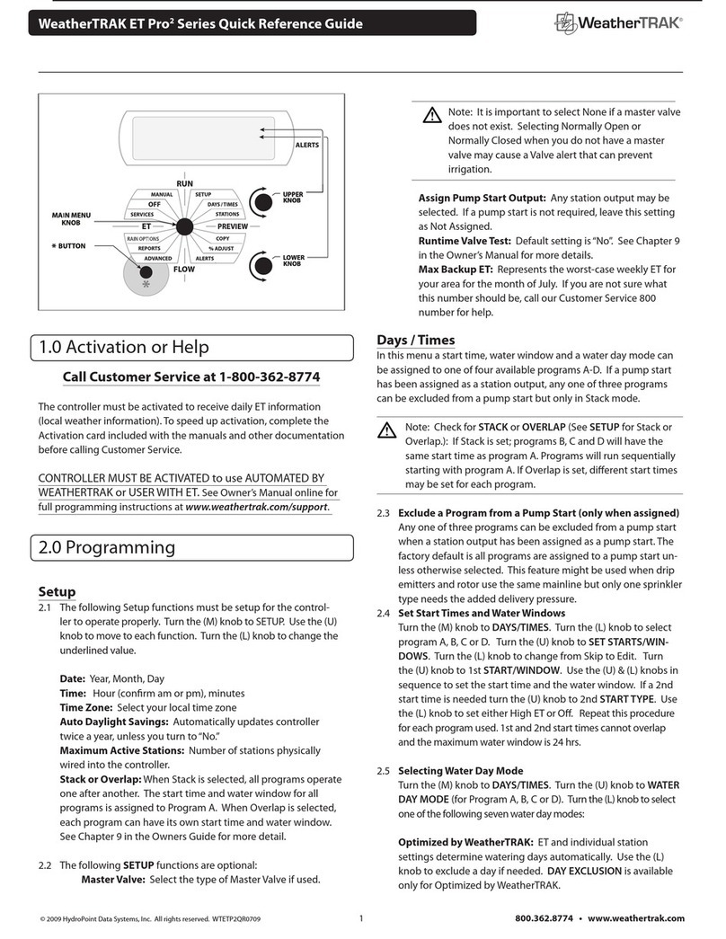 WeatherTRAK ET Pro 2 Series Manual/quick reference guide