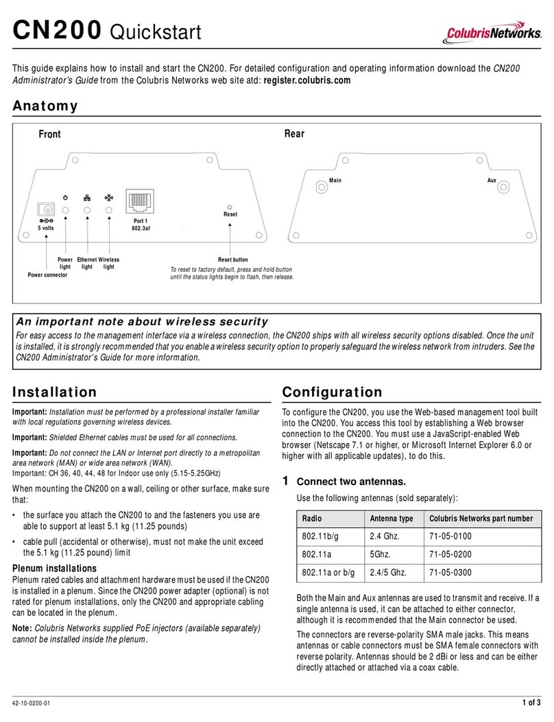 Colubris Networks CN200 User manual