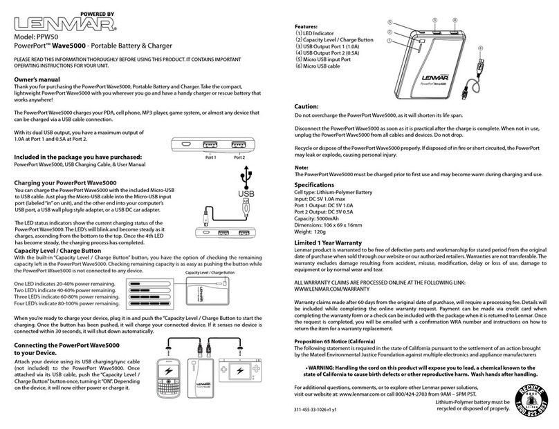 Lenmar PowerPort Wave5000 manual