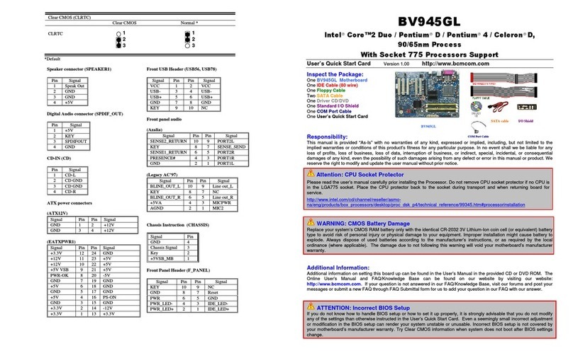 BCM BV945GL User manual