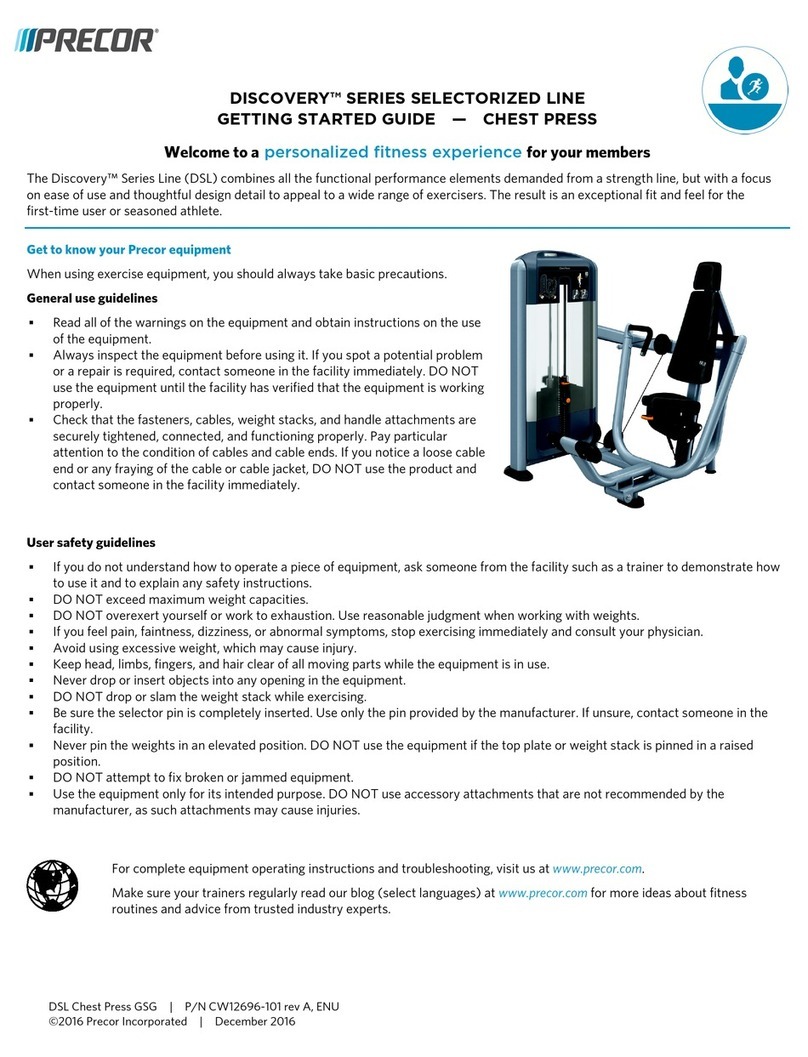 Precor Discovery Selectorized Line Getting started guide