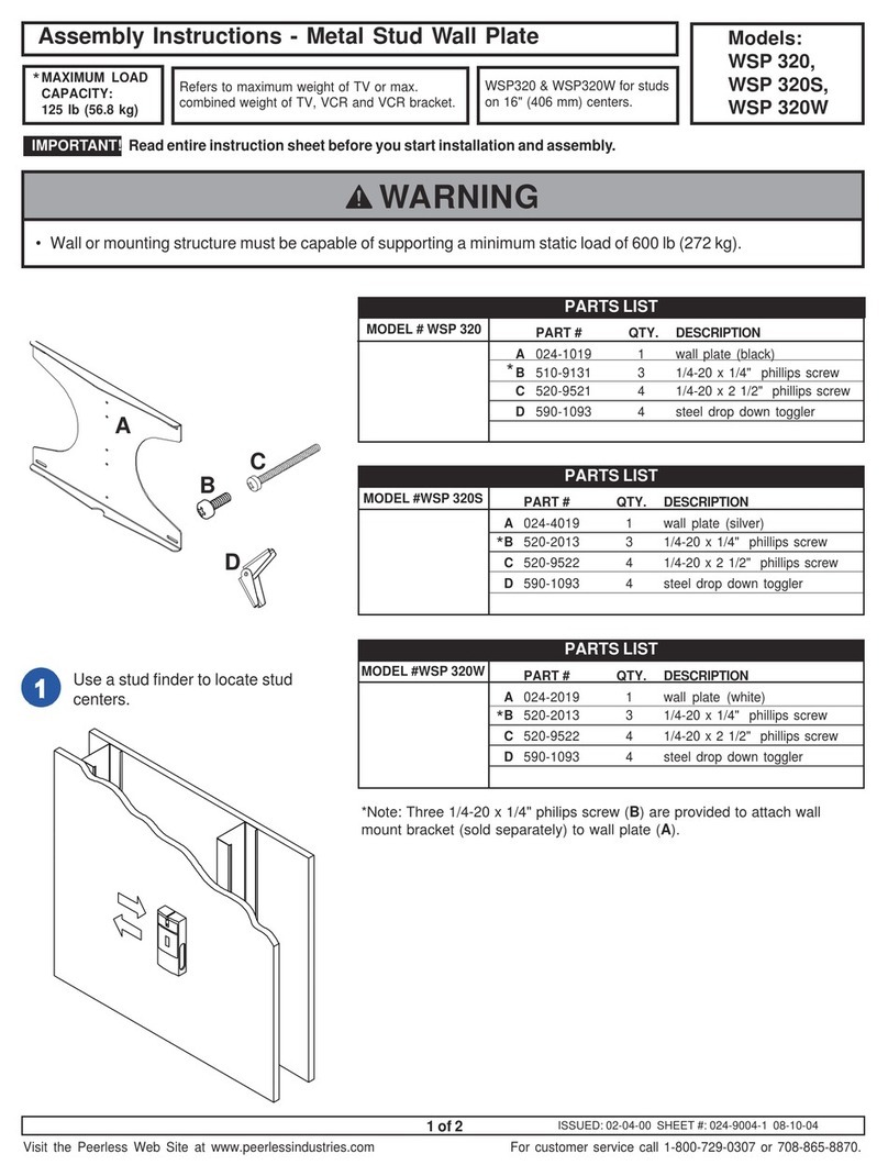 PEERLESS WSP 320 User manual PEERLESS WSP 320 User manual
