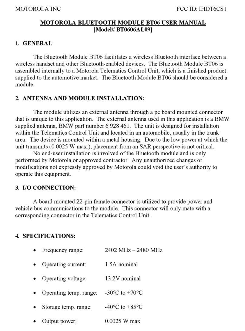 Motorola BT06 User manual Motorola BT06 User manual