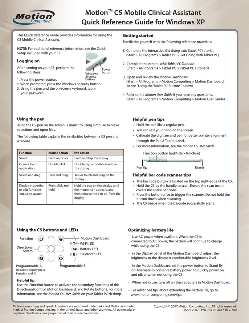 Motion Computing C5 User manual