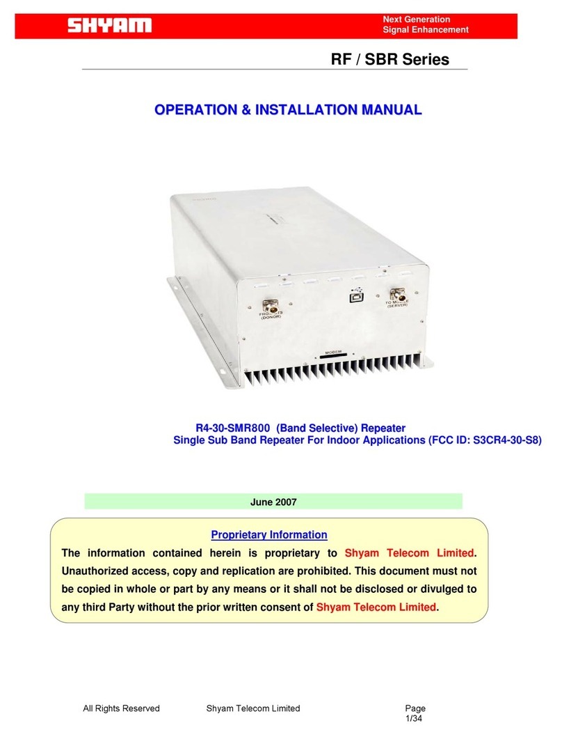 Shyam RF Series User manual