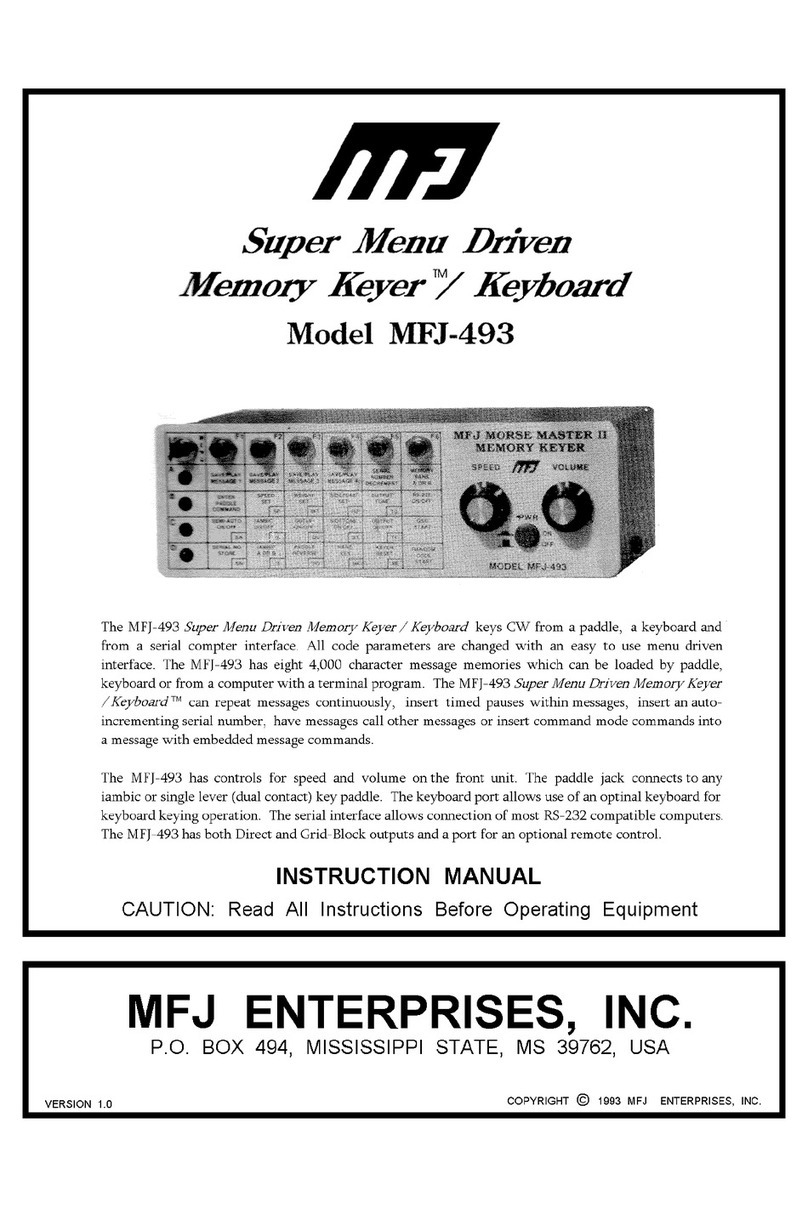 MFJ Memory Keyer MFJ-493 instruction manual