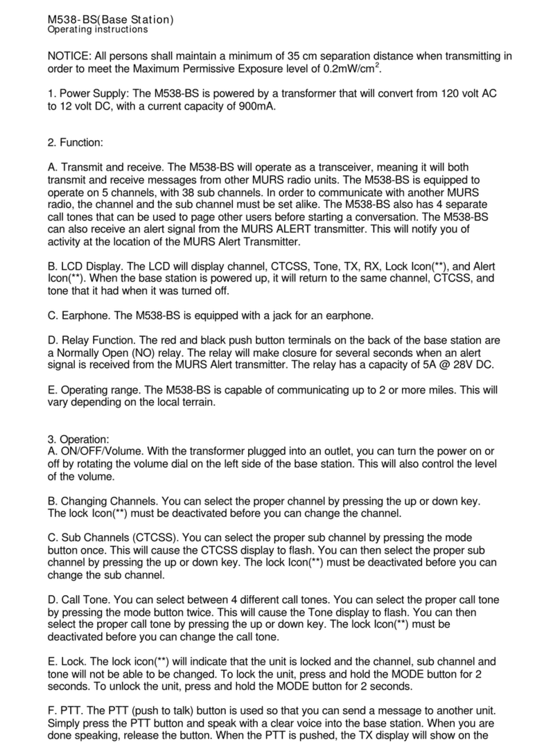 Dakota Alert M538-BS operating instructions