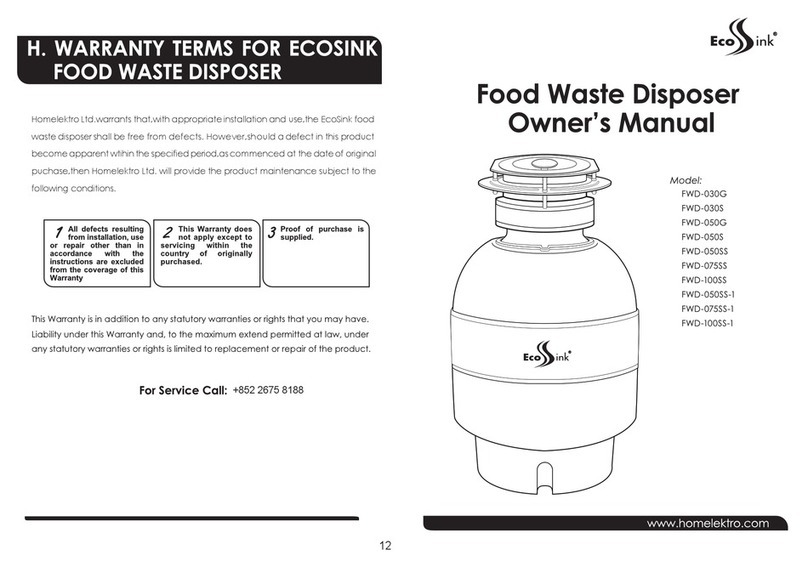 EcoSink FWD-030S owner's manual