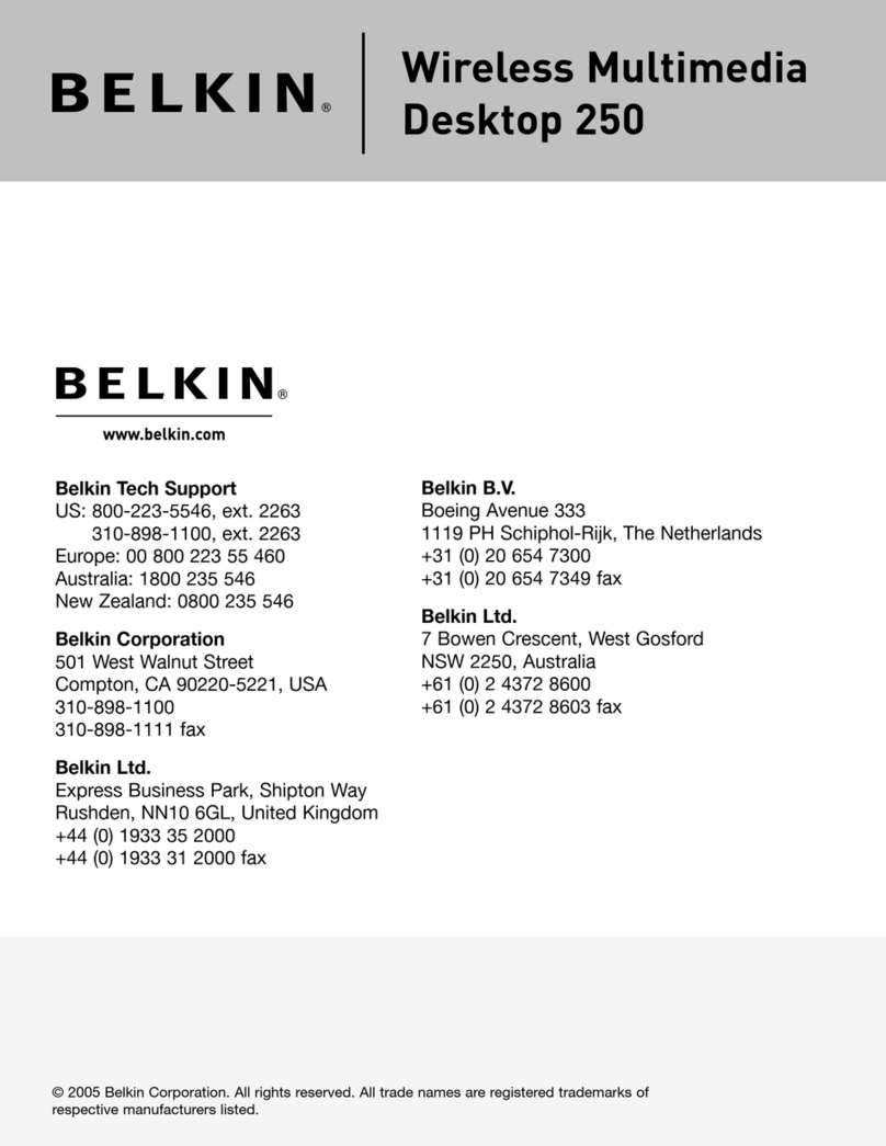 Belkin Wireless Media Desktop 250 User manual