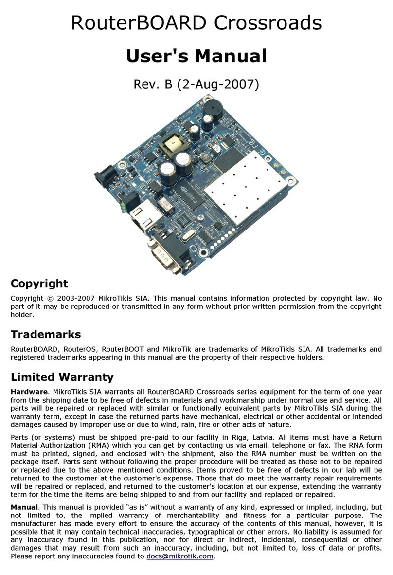 MikroTik RouterBOARD Crossroads User manual