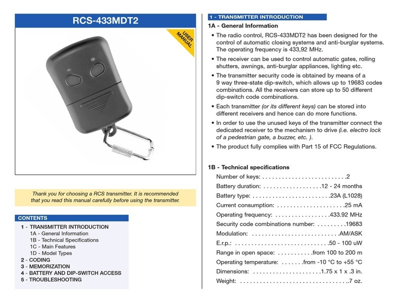 RCS RCS-433MDT2 user manual