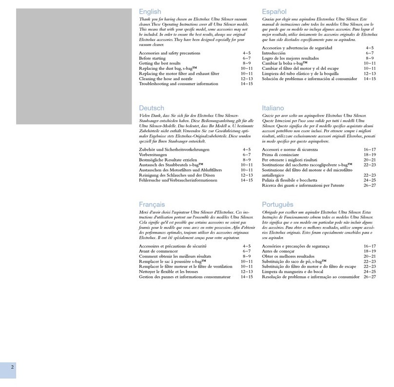 Electrolux Ultra Silencer Series User manual