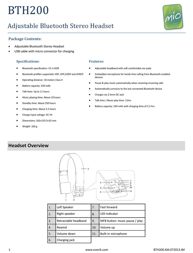 Mio BTH200 User manual
