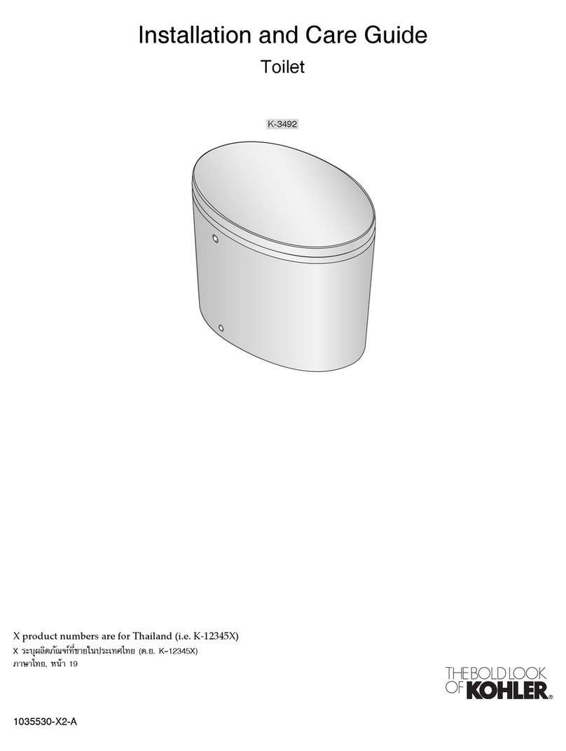 Kohler K-3492 Installation and care guide