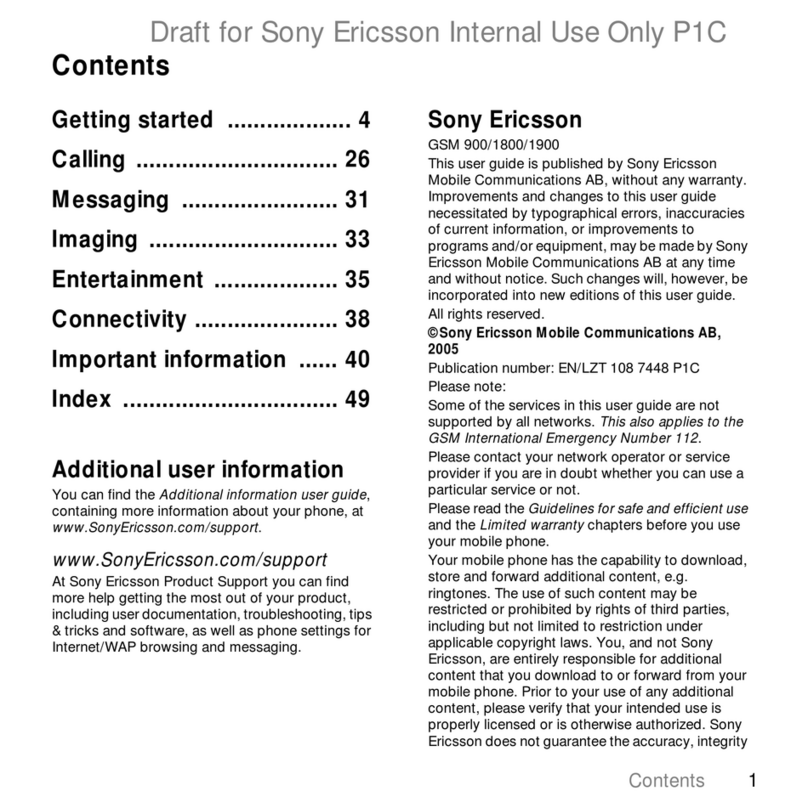 Sony Ericsson P1c User manual