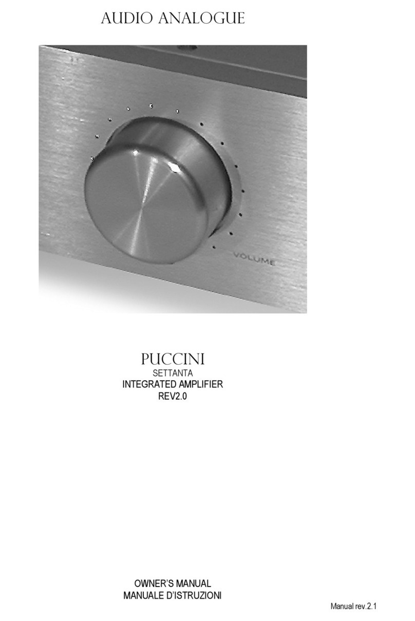 Audio Analogue Puccini Settanta User manual