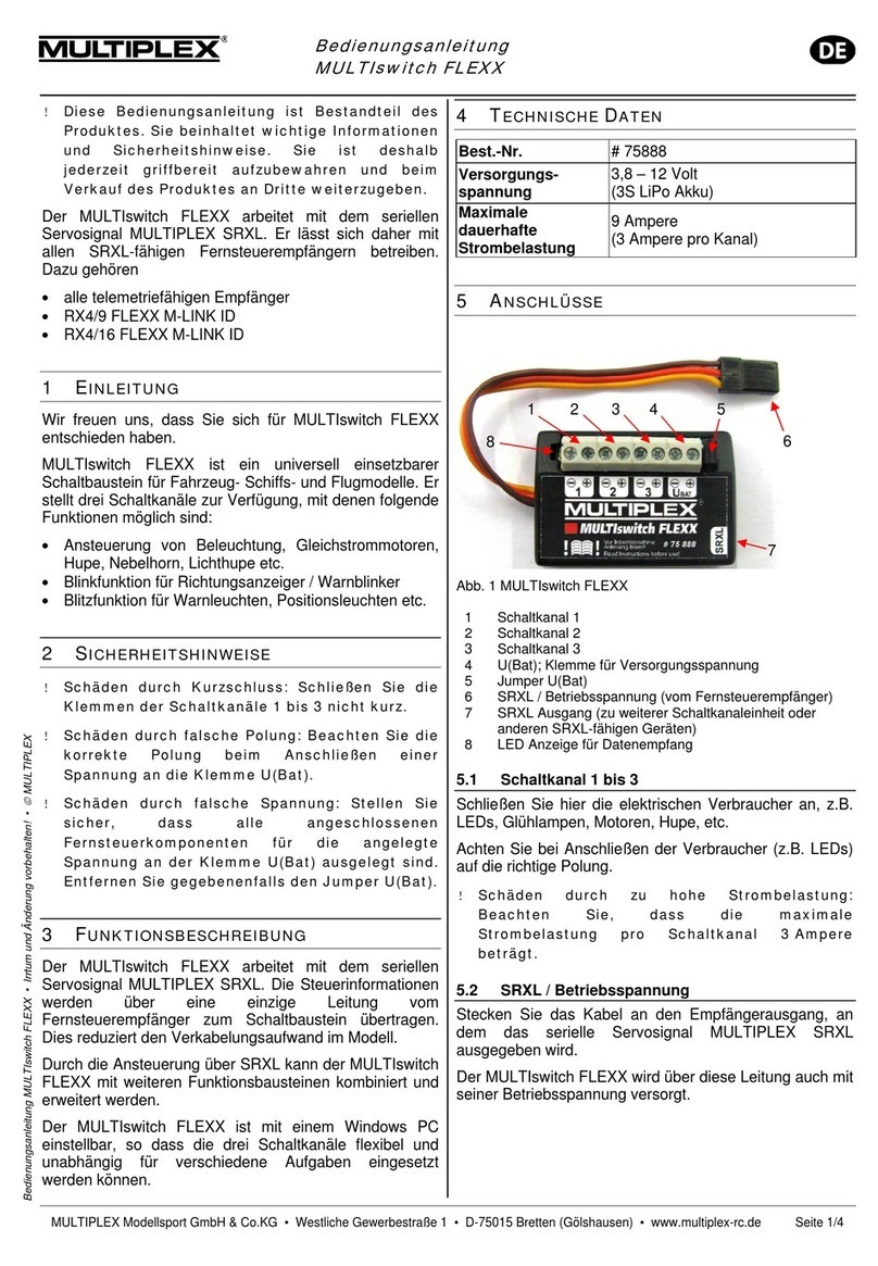 Multiplex MULTIswitch FLEXX operating instructions