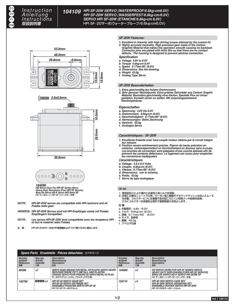 HPI Racing SF-20W instruction manual