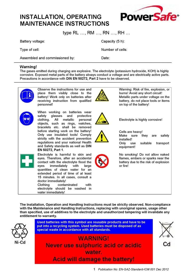EnerSys PowerSafe RL Series User manual